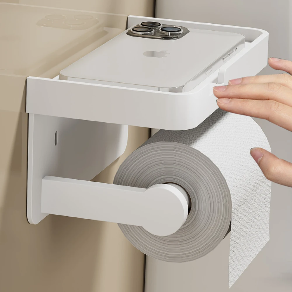 

Белый держатель для туалетной бумаги, настенные аксессуары для ванной комнаты, держатель рулона туалетной бумаги, стеллаж для хранения тел...