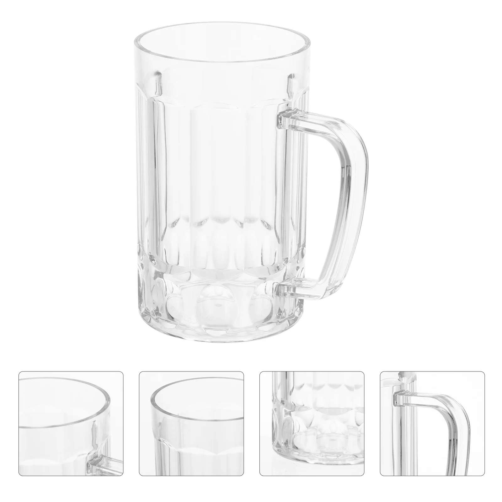 

540 Ml Transparent Beer Mug Water Handle Drink Cup Plastic Mugs Glasses Handlegrip Material Man Cups