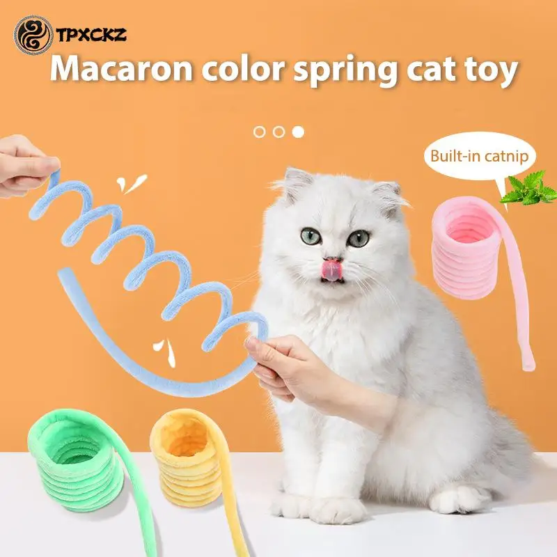 

Pet Supplies Cat Toys Plush Spring-shaped Soft Short Plush Toys Cat Mint Toy Catnip Pet Kitten Teeth Grinding Claws Thumb Bite