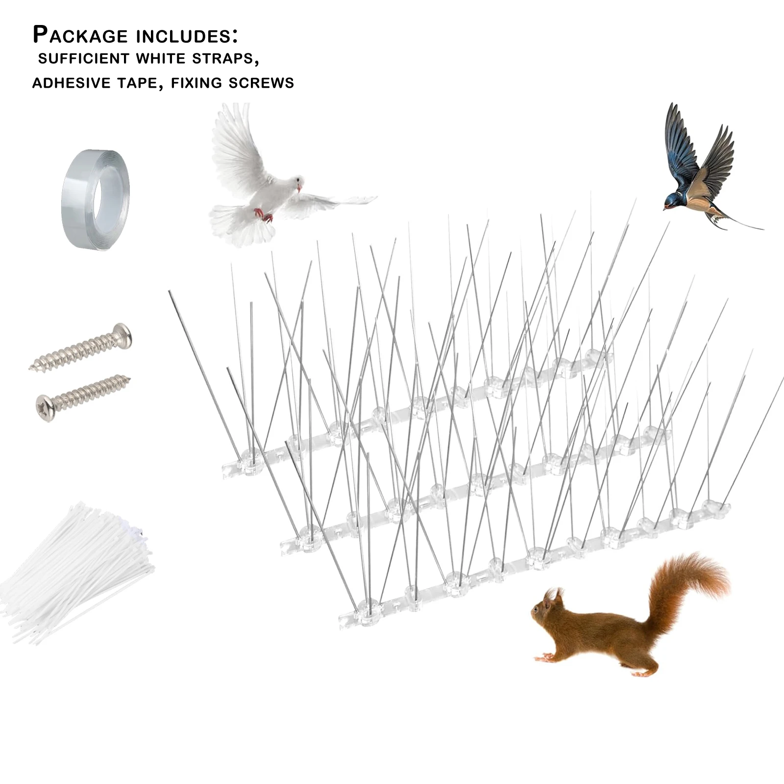 12/14 комплектов шипов для птиц и отпугивателей голубей отпугивающих устройств
