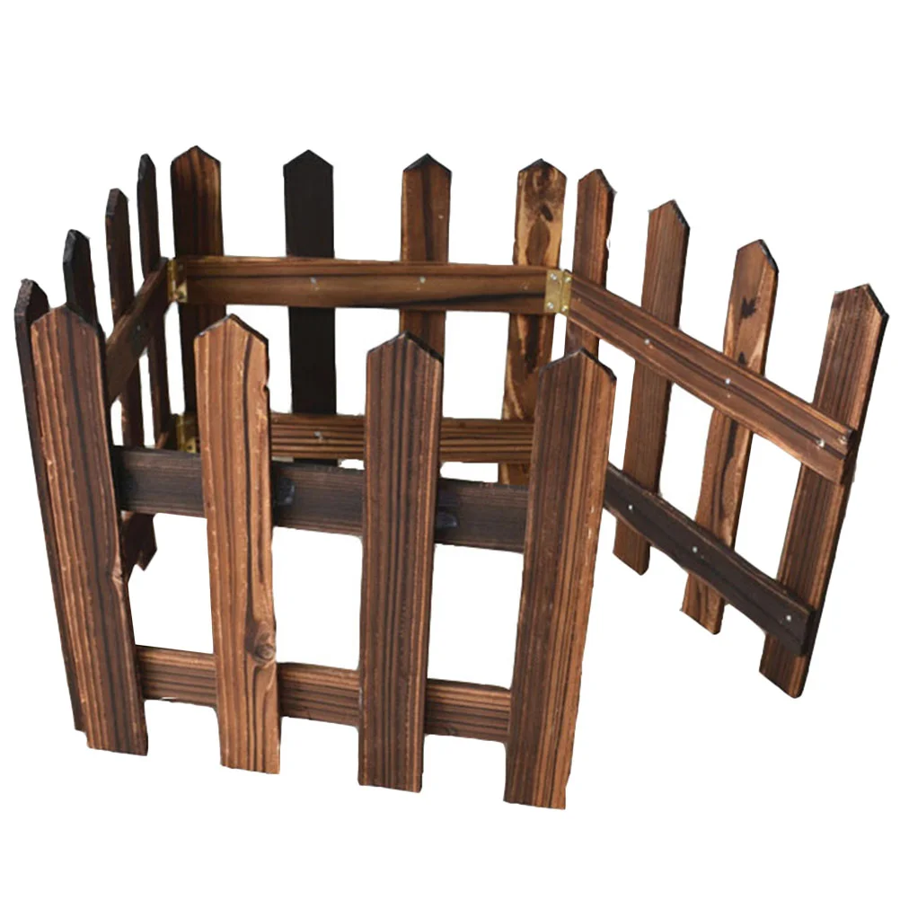 

Natural Wood Decor Fence Wooden Courtyard Partition Flower Pool Garden Fencing Outdoor fences