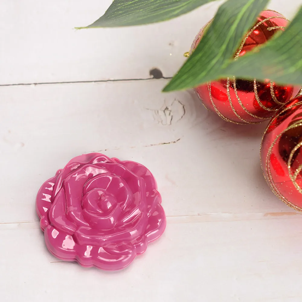 

New Style Mini Cute Girls Make Up Mirror Student Rose Pocket Mirror Black And White Folding Mirror Plastic