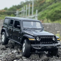 132 jeeps wrangler rubicon alloy car model diecast toy metal off road vehicles car model simulation sound and light kids gift