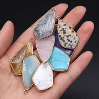 natural stone pendants gold plated lapis lazuli labradorite crystal for necklace earring jewelry making diy women party gifts