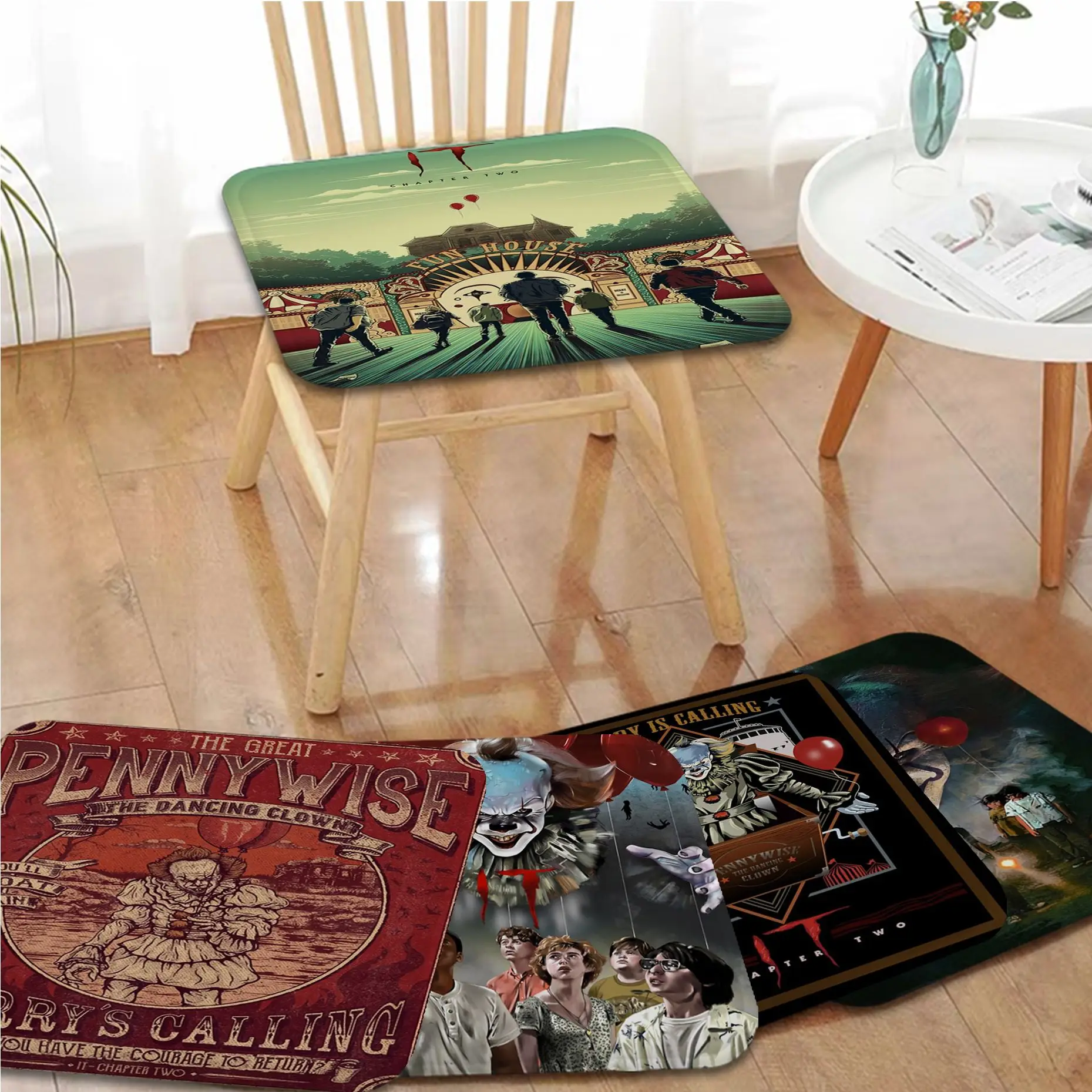 

Horror Film It Nordic Printing Dining Chair Cushion Circular Decoration Seat For Office Desk Chair Cushions