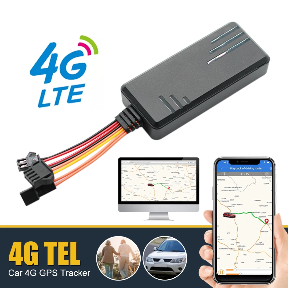 

Автомобильный GPS-Трекер 4G, устройство для отслеживания местоположения в реальном времени, с аварийным сигналом SOS, дистанционным управление...