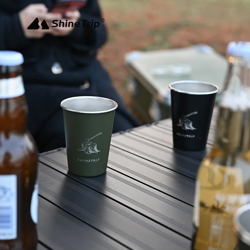 

Mountain Fun portable camping coffee mug outdoor 304 stainless steel beer mug picnic barbecue cold drink water mug