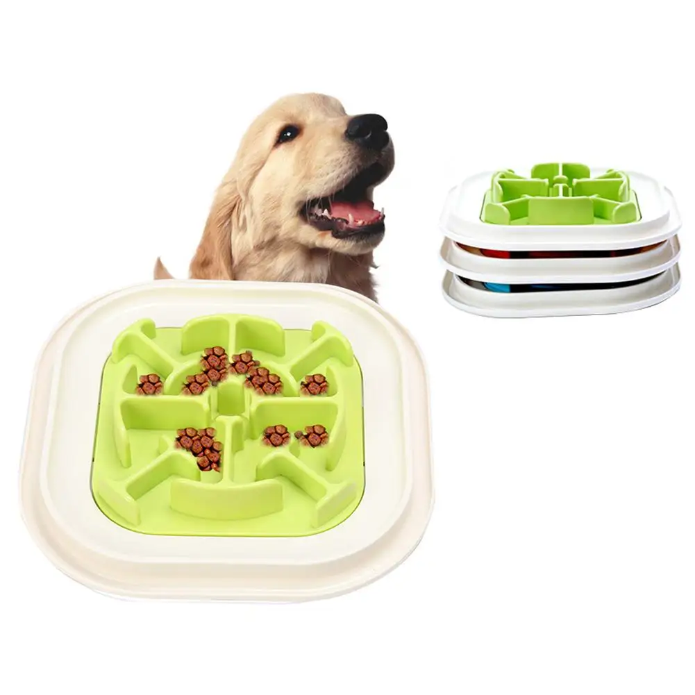 

ABS Anti Choke Pet Feeders Creative Dog Cat Food Separated Bowl Non-toxic Slow Eating Plate Kitten Puppy Accessories