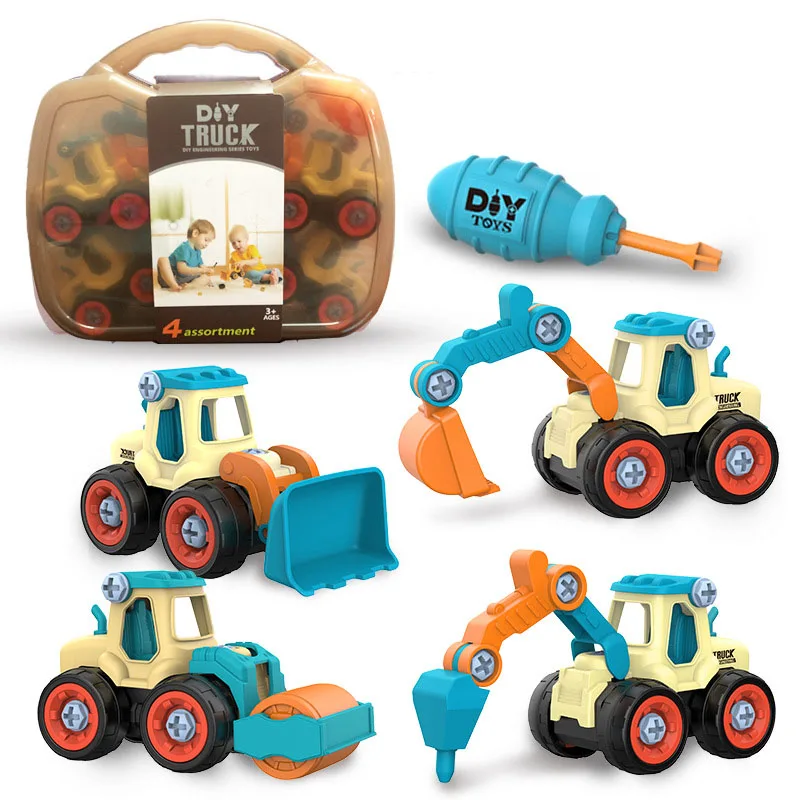 

Education Toy DIY Nut Disassembly Loading Unloading Engineering Truck Excavator Bulldozer Child Screw Creative Tool Car Boy Gift