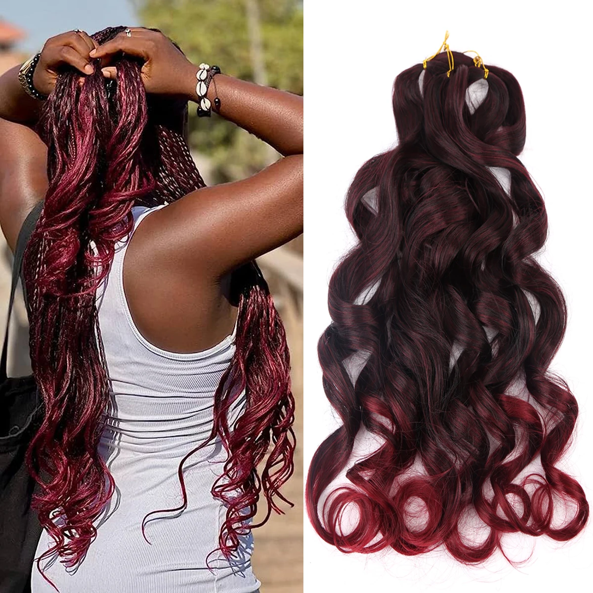 Amir Hair Spiral Curls Crochet Hair Pre Stretched Ginger French Curls Braids Hair Extension for Black Women