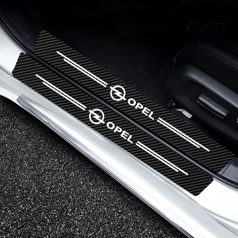 

4 PCs/set Car Door Sill Sticker Carbon Fiber Sill Plate For Opel Astra j Corsa d Astra Astra k Vectra Bvectra b Insignia Vivaro