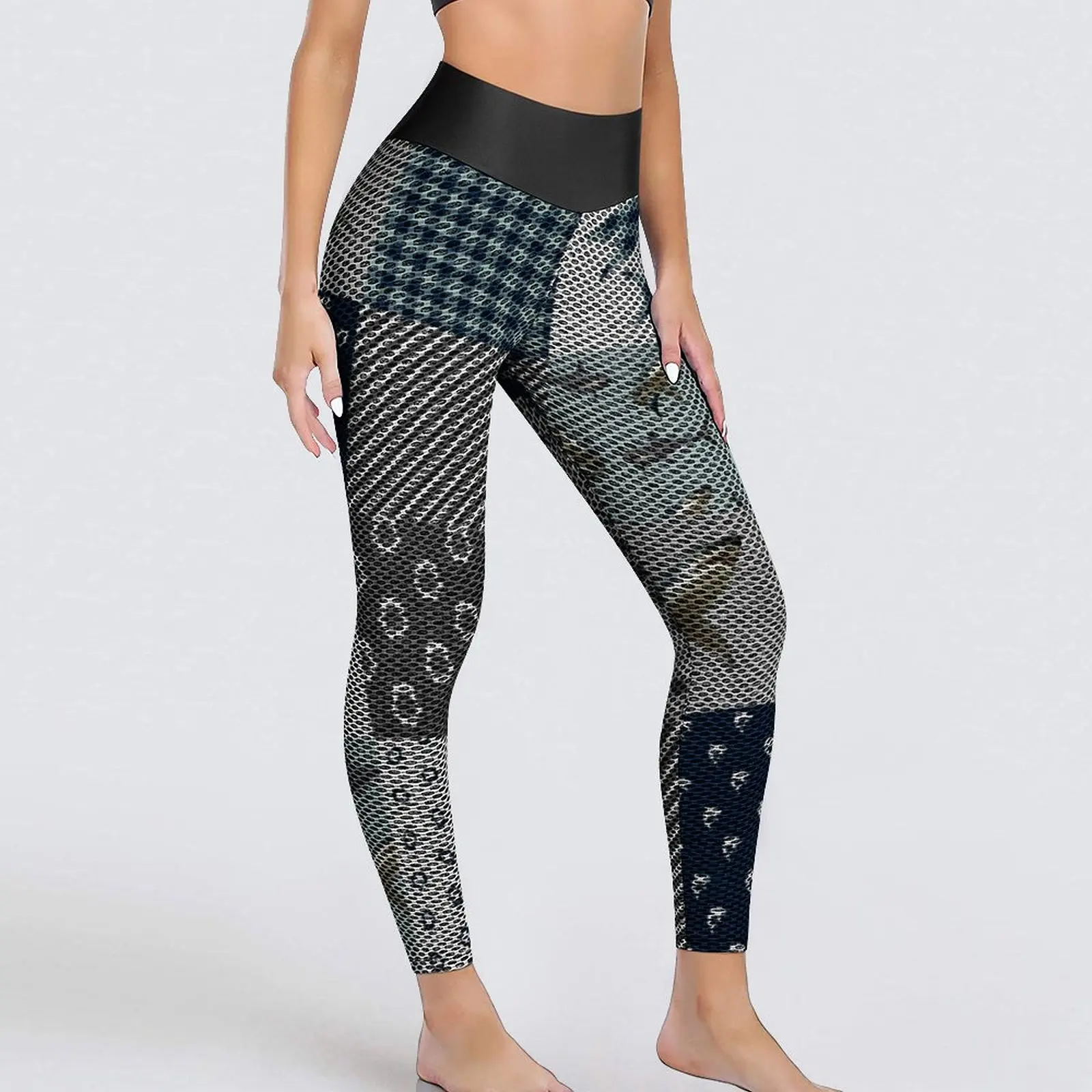 Funny Shark Print Leggings Sexy Animal Checkerboard Gym Yoga Pants High Waist Seamless Sport Legging Women Kawaii Design Leggins