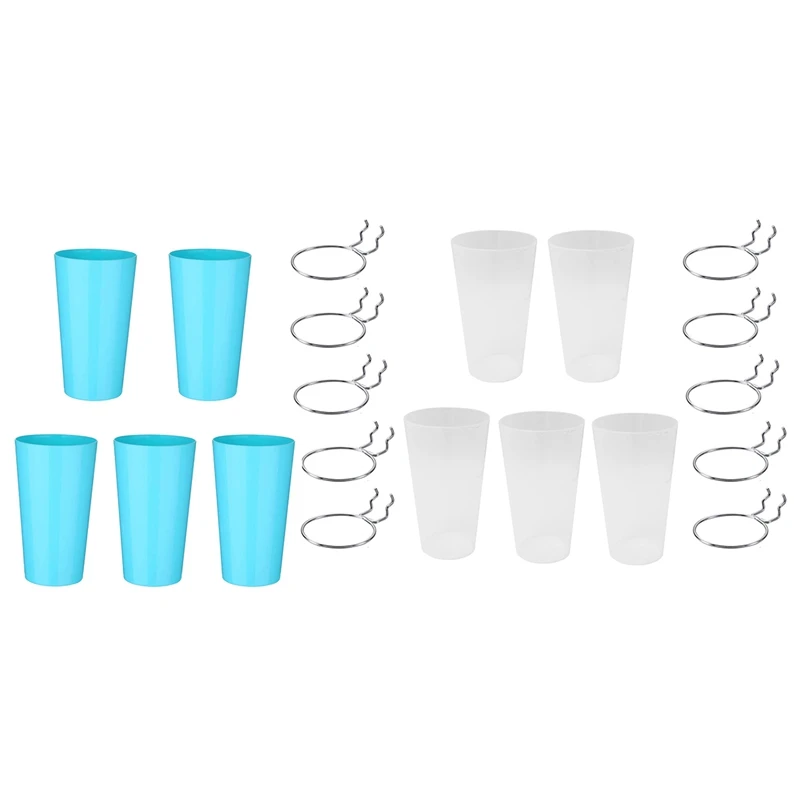 

5 Sets Pegboard Bins with Rings Ring Style Pegboard Hooks with Pegboard Cups Pegboard Cup Holder Accessories