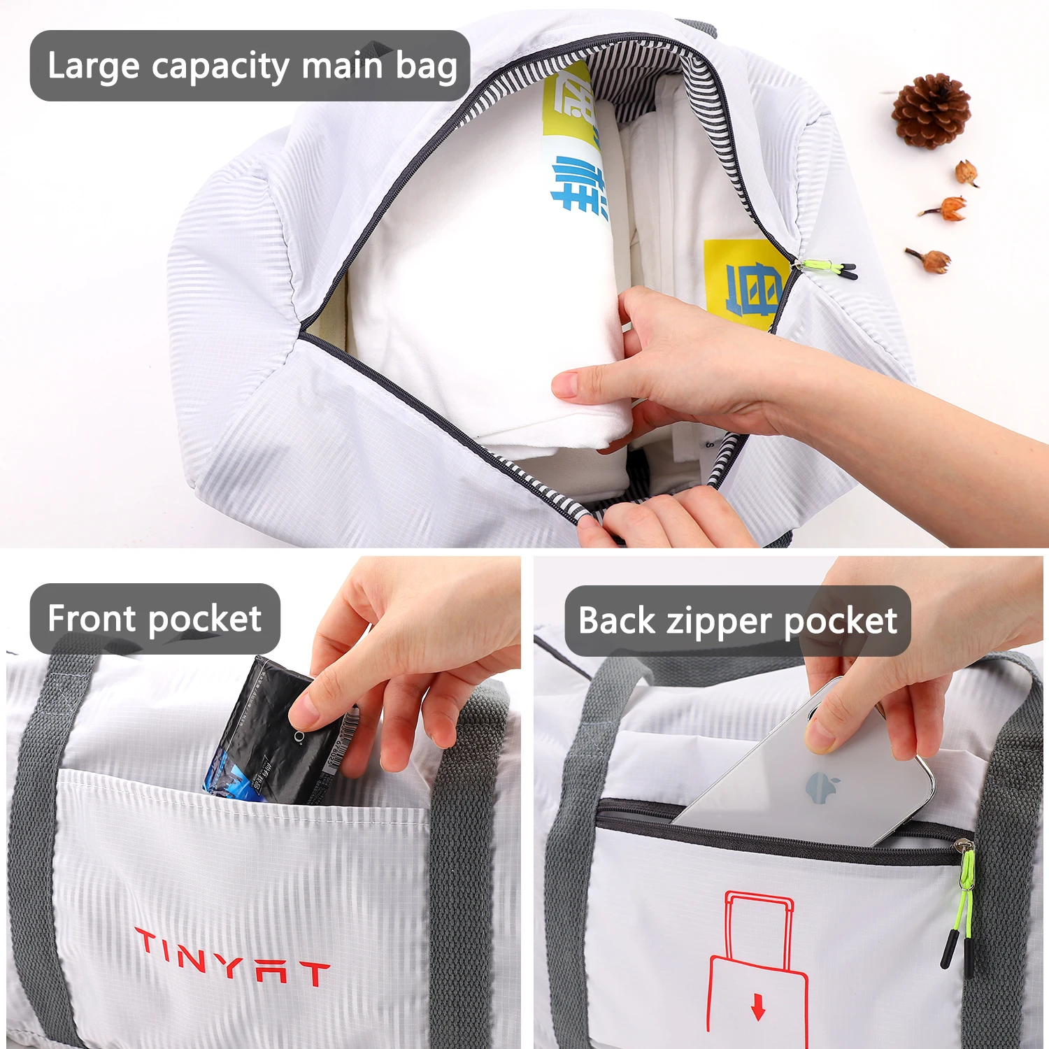 Складная дорожная сумка TINYAT вместительный органайзер для багажа дамская сумочка