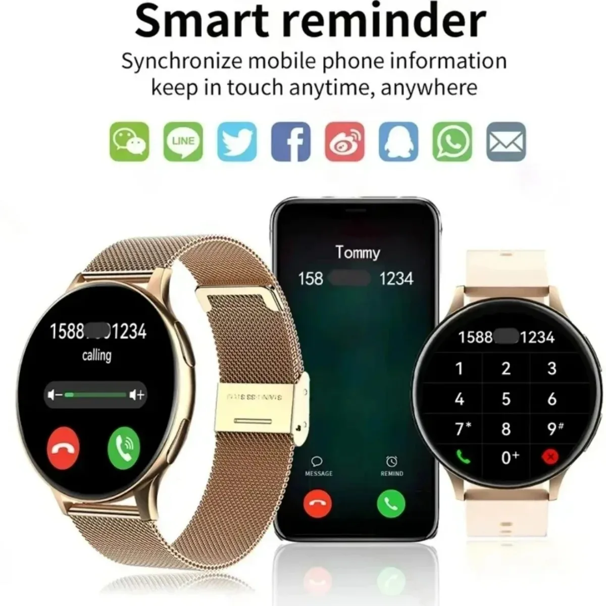 Фото Смарт-часы Xiaomi 2026 с беспроводной зарядкой, Bluetooth-звонками, фитнес-браслетом для мужчин и женщин, настраиваемым циферблатом + коробка №2
