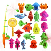 22pcs fishing colorful plastic educational magnetic funny fishing playset for toddlers children kids