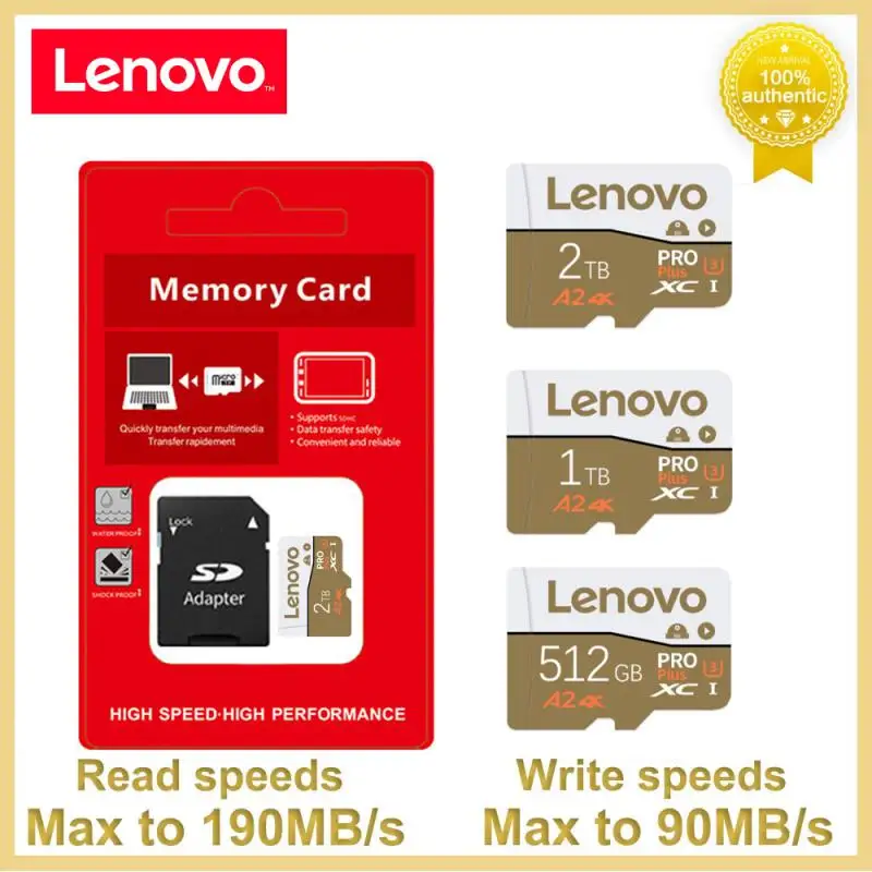 

Lenovo 2TB Flash Memory Card 1TB 512GB High Speed A2 U3 Micro TF SD Card 128GB 256GB Shockproof cartao de memoria For iphone