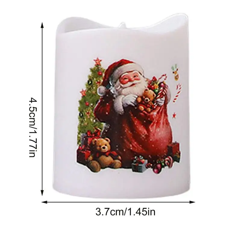 6 шт. светодиодная свеча беспламенная креативная Санта-Клаус Снеговик желает