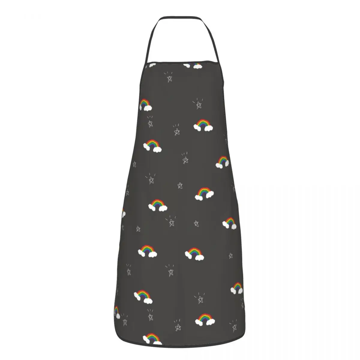 

Cute Rainbow Colorful Apron Unisex Funny Cafe Bibs Household Cleaning Pinafore