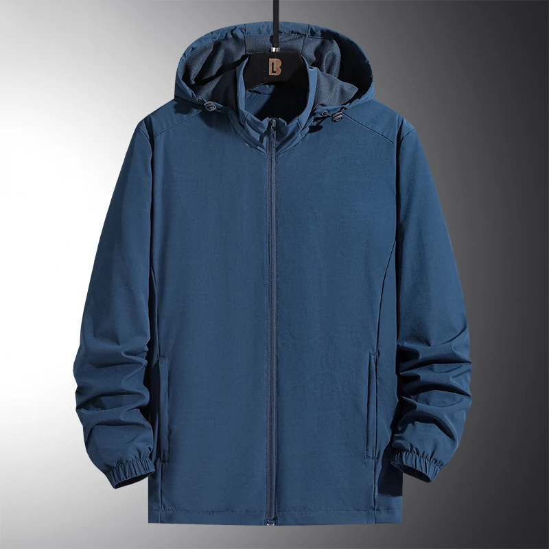 

For 2022 Running Sport Spring Autumn Windproof Black Men'S OverSize 7XL 6XL Zip Up Brand Fashion Jackets