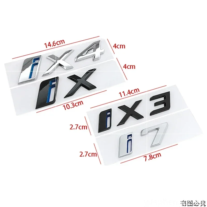 i4 i7 i3 iX iX3 iX4 iX7 новые и старые наклейки с логотипом для автомобилей на новых источниках энергии i4 i7 i3 iX, задние эмблемы, черные наклейки на багажник, логотипы на крышке багажника. (art.: 3920dce1c8a03) - 3920dce1c8a03