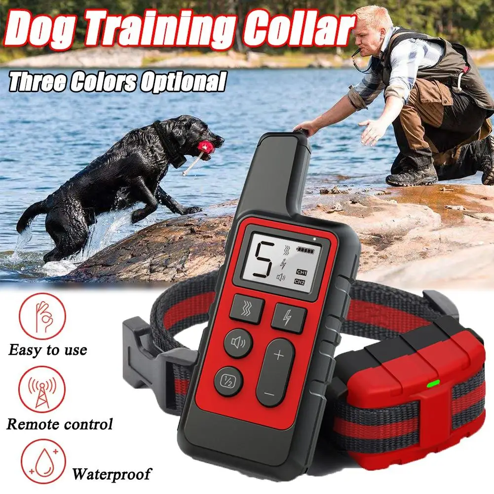 

Dog Training Collar Electric Shock Vibration Sound Anti-Bark Waterproof Collars Remote Control Dog Training Device