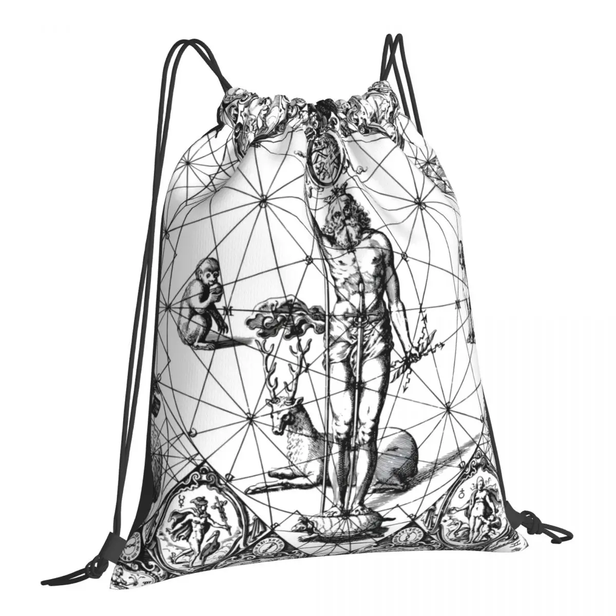 

Милые ретро сумки на шнурке с изображением Юпитера мифа гадания школьная обувь подростковый портативный рюкзак сумка