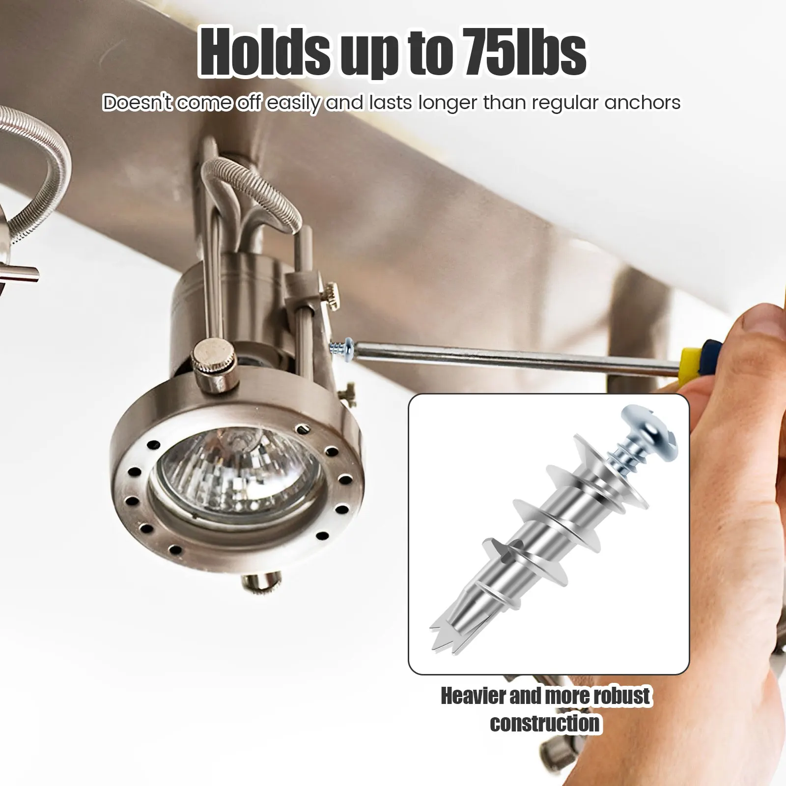 50 шт. Анкеры для полых стен гипсокартона из цинкового металла с винтами Несущая