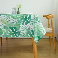 printed plant leaves thickened waterproof table cloth cotton linen tablecloths rectangle square oilcloth custom table cover