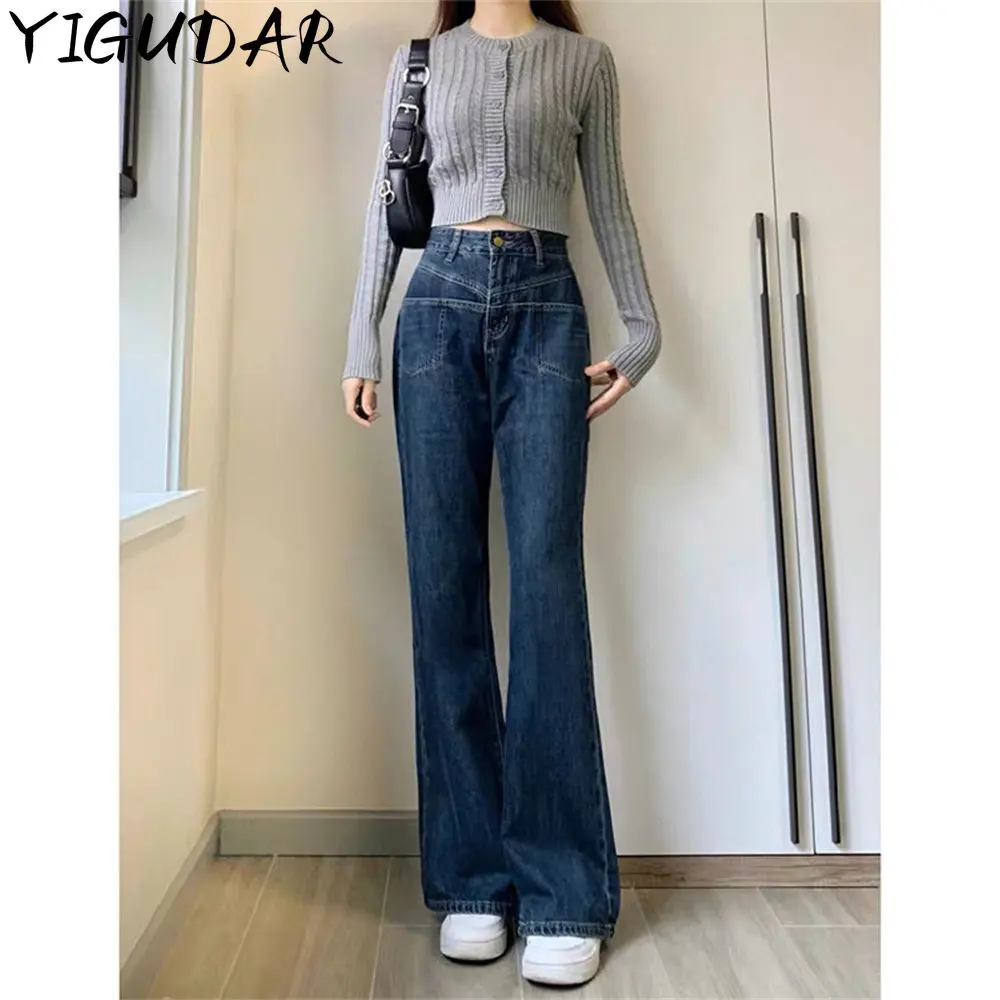 

Jeans Woman Y2k Wide Leg Pants High Waist Mom Jeans Korean Fashion Denim Trousers Blue Jean Pantalon Large Femme jeans women