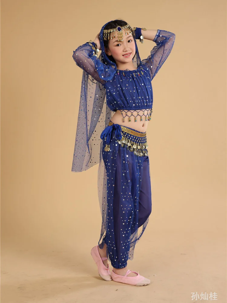 

Multiple Colors Belly Dance Suit New Children's Indian Dance Dress Performance Clothing