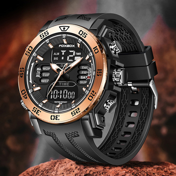 LIGE Military Watch 50MWaterproof Wristwatch Alarm Watches Mens Sport Dual Display Watch Digital Watch for Men Relogio Masculino-36655