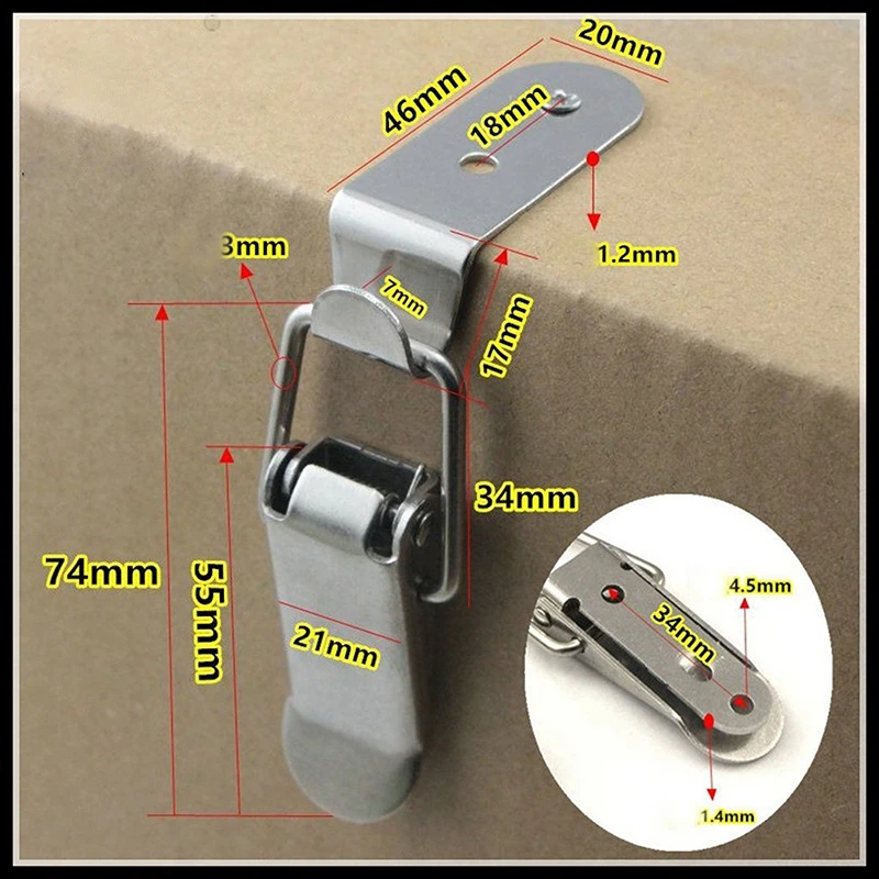 

Защелка с крючком 90 градусов, металлическая пружинная Выдвижная Рычажная защелка, зажим, металлическая защелка, защелка, ящик для инструментов