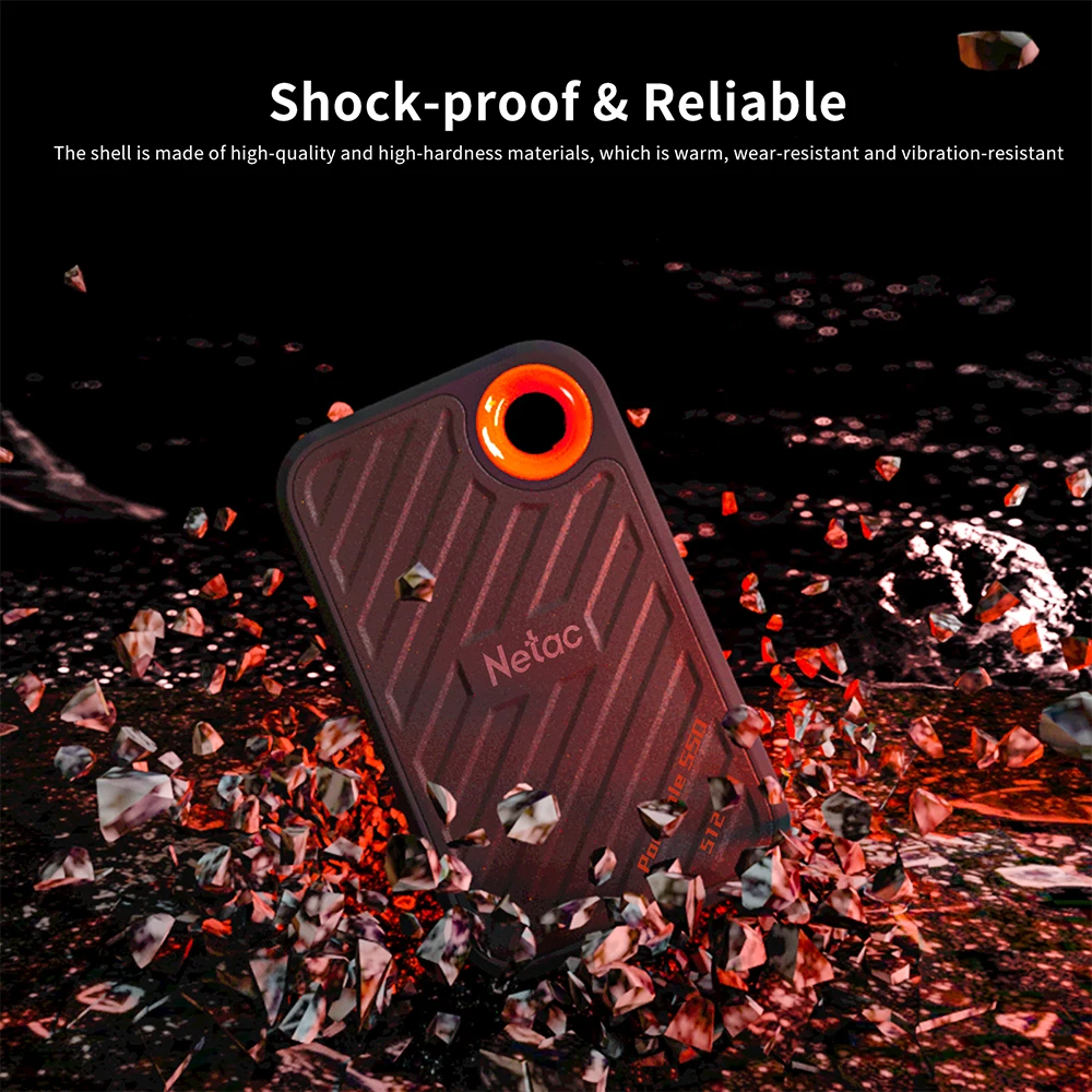 Портативный SSD-накопитель Netac внешний жесткий диск 1 ТБ 512 ГБ USB Gen2x2 Type-C SSD HDD для