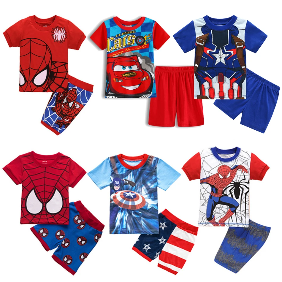 

Комплект одежды для маленьких мальчиков из футболки и шортов из мультфильма «Человек-паук»