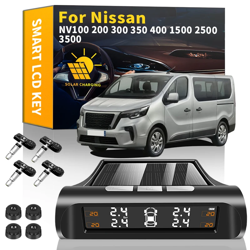 

Car TPMS Tire Pressure Monitoring Solar Power Digital Security Alarm Tire Sensor For Nissan NV100 200 300 350 400 1500 2500 3500