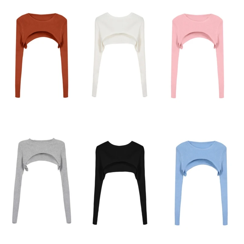 

Пикантные Женские однотонные вязаные укороченные топы Солнцезащитная подходящая ко всему Пляжная накидка уличная одежда рубашка с длинны...