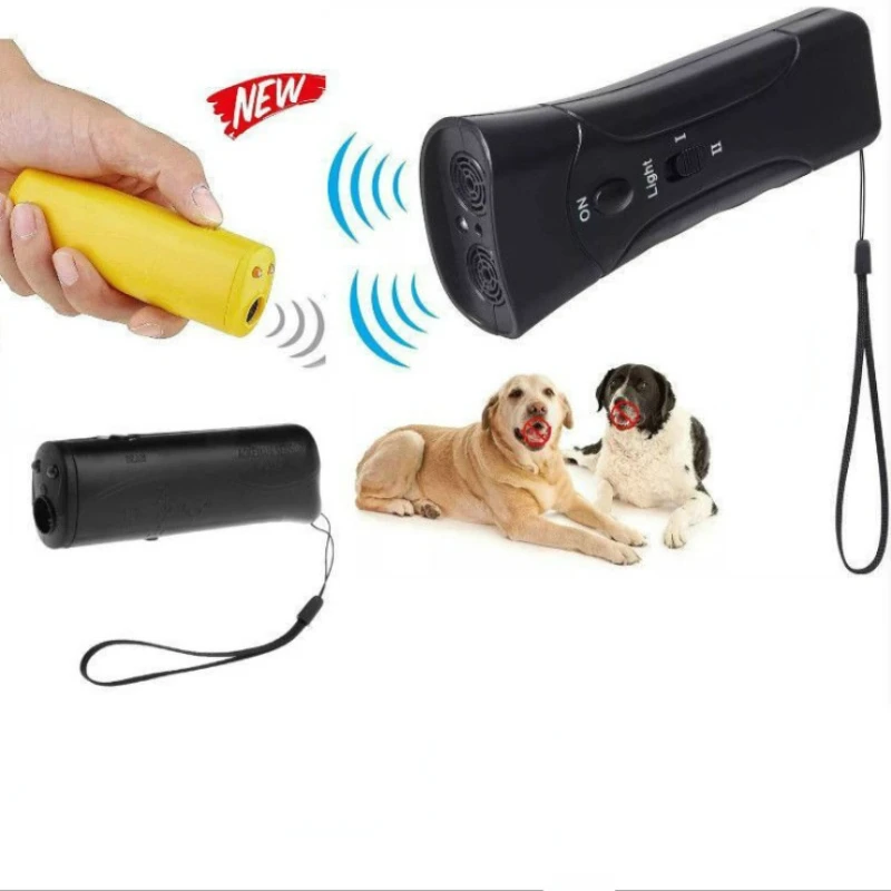 

Pet Dog Repeller 3 in 1 Pet Dog Training Ultrasonic Equipment Anti Barking Stop Barking Living Room With LED Flashlight