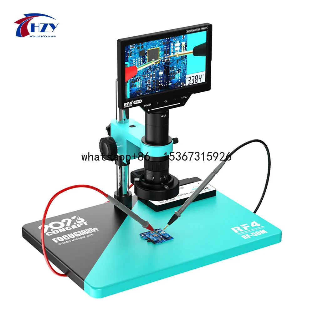 RF4 RF-50M Видео-дисплей Встроенный монокуляр 7-50-кратный зум Микроскоп с объективом