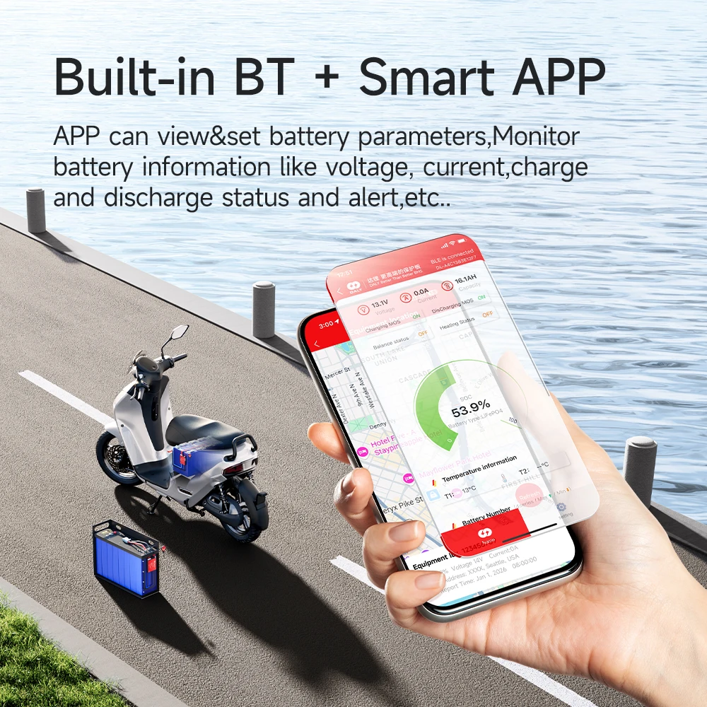 Фото Умная BMS Daly 4S 6S 8S 12S 13S 14S 16S 17S 20S 24S с Bluetooth и UART, 30A 40A 60A 80A 100A 150A 200A для аккумуляторов LiFePO4, Li-Ion, LTO №3