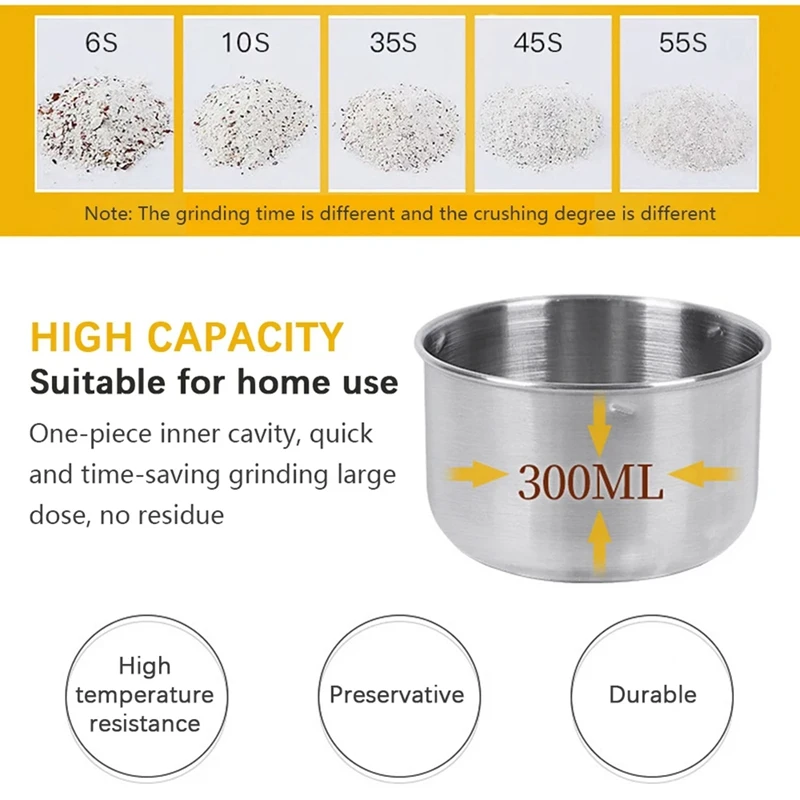 Бытовая электрическая мельница для зерен сухая портативная взбивалка кофейных