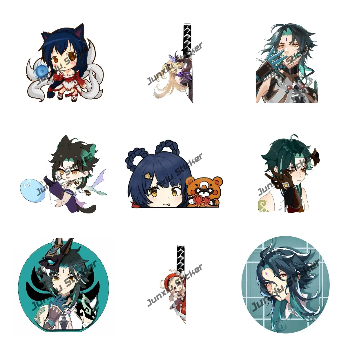 

Cute Genshin Impact Stickers Anime Game Decals Car Accessories for Laptop Luggage Skateboard Guitar Motorcycle KK Car Decorative