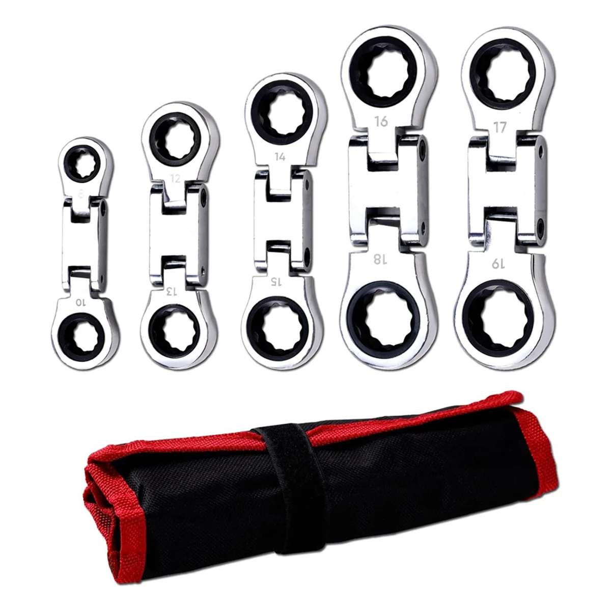 Набор ключей с храповым механизмом Stubby Flex-Head 5 предметов метрическая комбинация