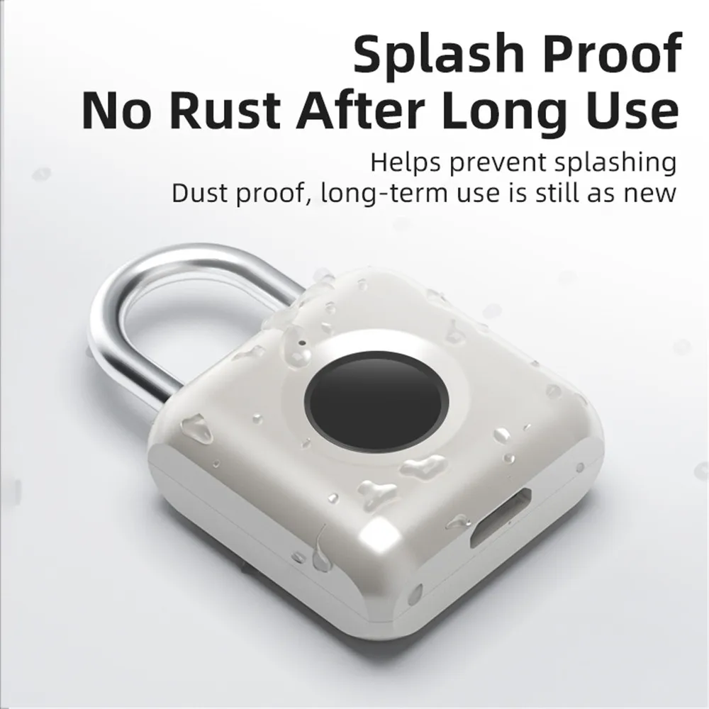 New Lock Fingerprint Smart Padlock Quick Unlock Keyless USB Rechargeable Door lock For Luggage Case |
