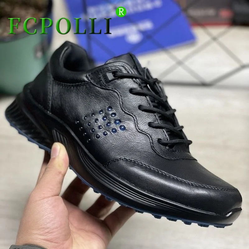 

Spring Golf Shoes for Men Black Genuine Leather Gym Shoes Mens Good Quality Golf Training Man Luxury Brand Men Walking Shoes