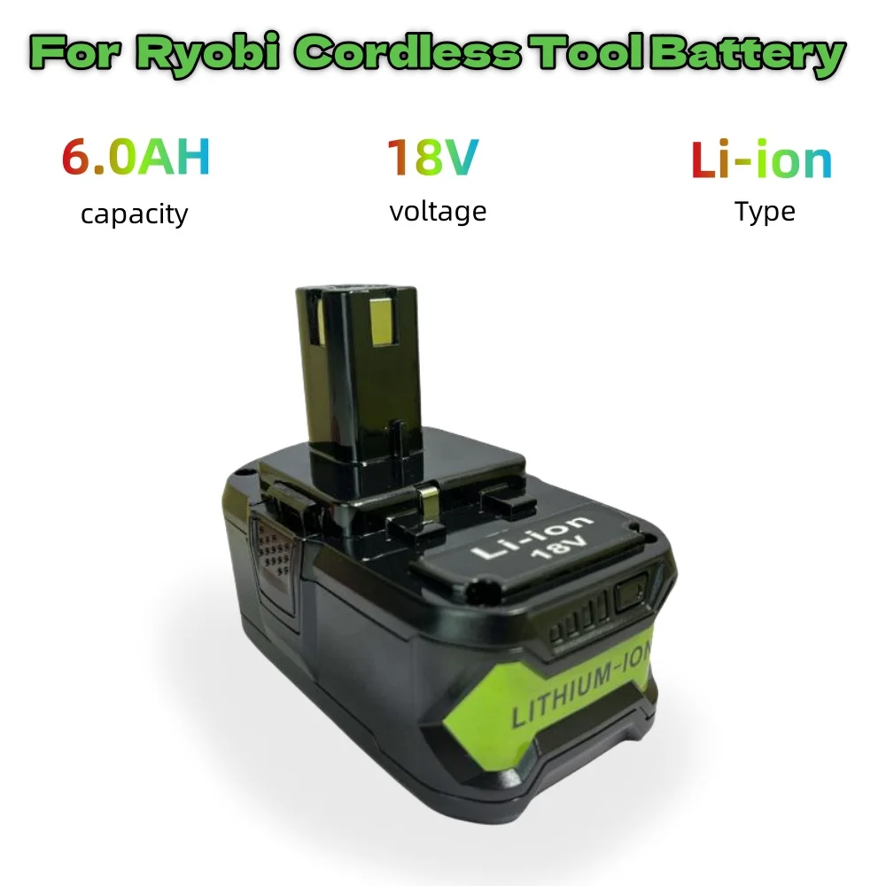 Для RYOBI P108 18 В 6 0 Ач литий-ионный электроинструмент P104 P105 P107 RB18L50 RB18L20 P102 P103 RB18L40