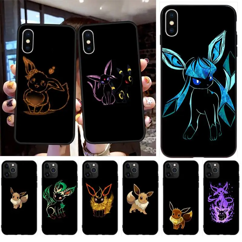 Милый чехол для телефона Pokemon Eevee iphone 13 12 11 Pro Max Mini XS 8 7 Plus X SE 2020 XR |