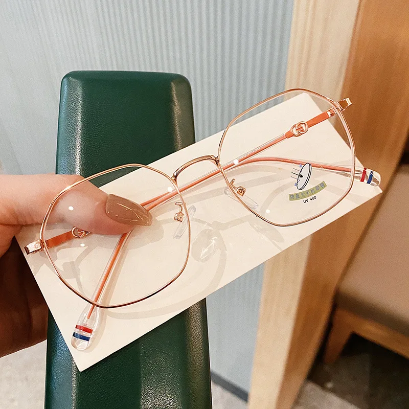 

Large Metal Frame Women's Myopia Glasses Retro Colored Glasses Myopia Glasses Computer Glasses Customizable очки