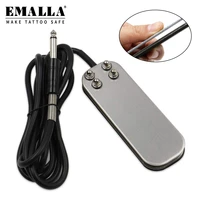 emalla tattoo foot pedal stainless steel tattoo power switch with 1 8m silicon soft wire cord for tattoo machine gun pen supply