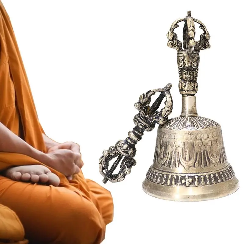 

Tibetan Buddhist Meditation Bell Tibetan Buddhist Meditation Bell And Dorje Set Hand Bell Hand Bell Meditation & Prayer Bells